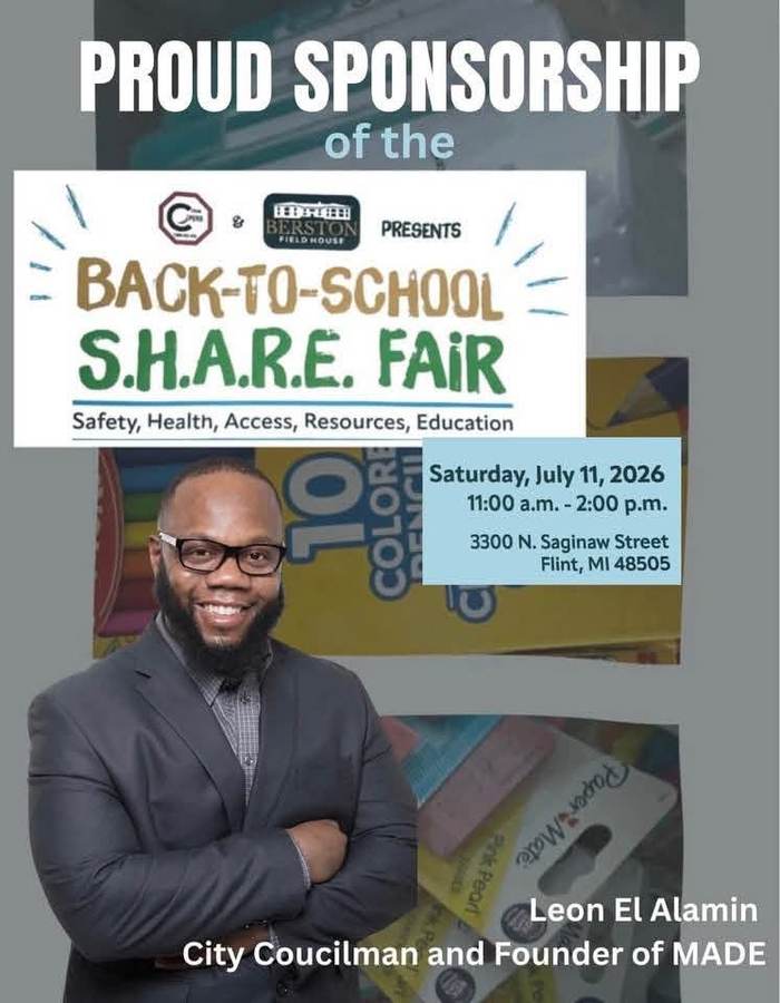 Back-to-School S.H.A.R.E. Fair sponsorship flyer